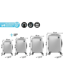 L.TRAVEL TROLLEY MIAMI SILVER 4pz 707407