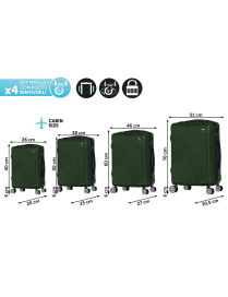 L.TRAVEL TROLLEY ORTEGA VERDE 4pz 707405