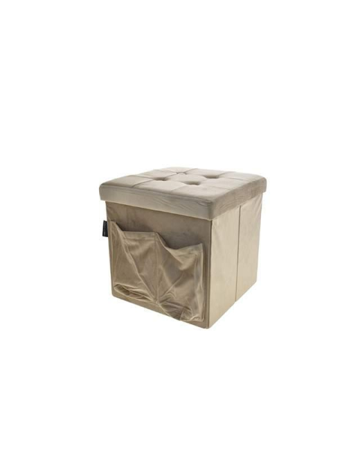 POUF VISONE 50x50 CON TASCHE E BOTTON