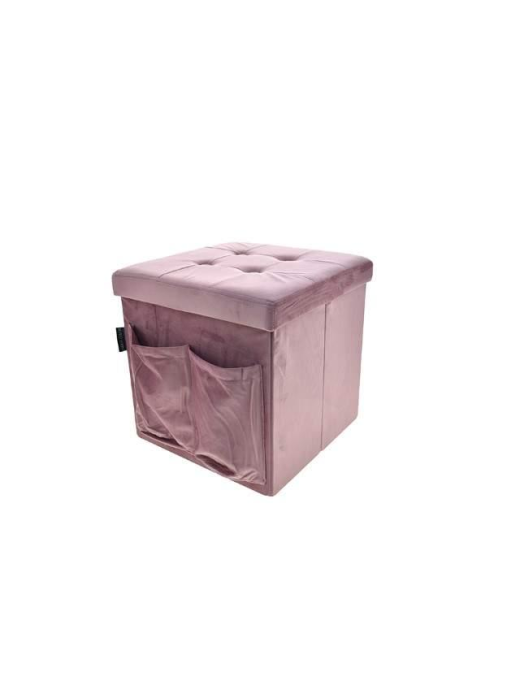 POUF ROSA 50x50 CON TASCHE E BOTTONI