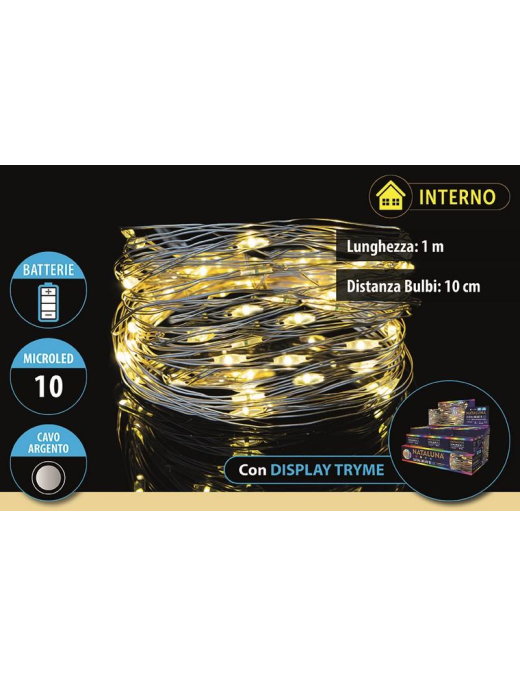 CLASSIC 10 MICROLED A BATTERIA 1 METRI UTILIZZO INTERNO
