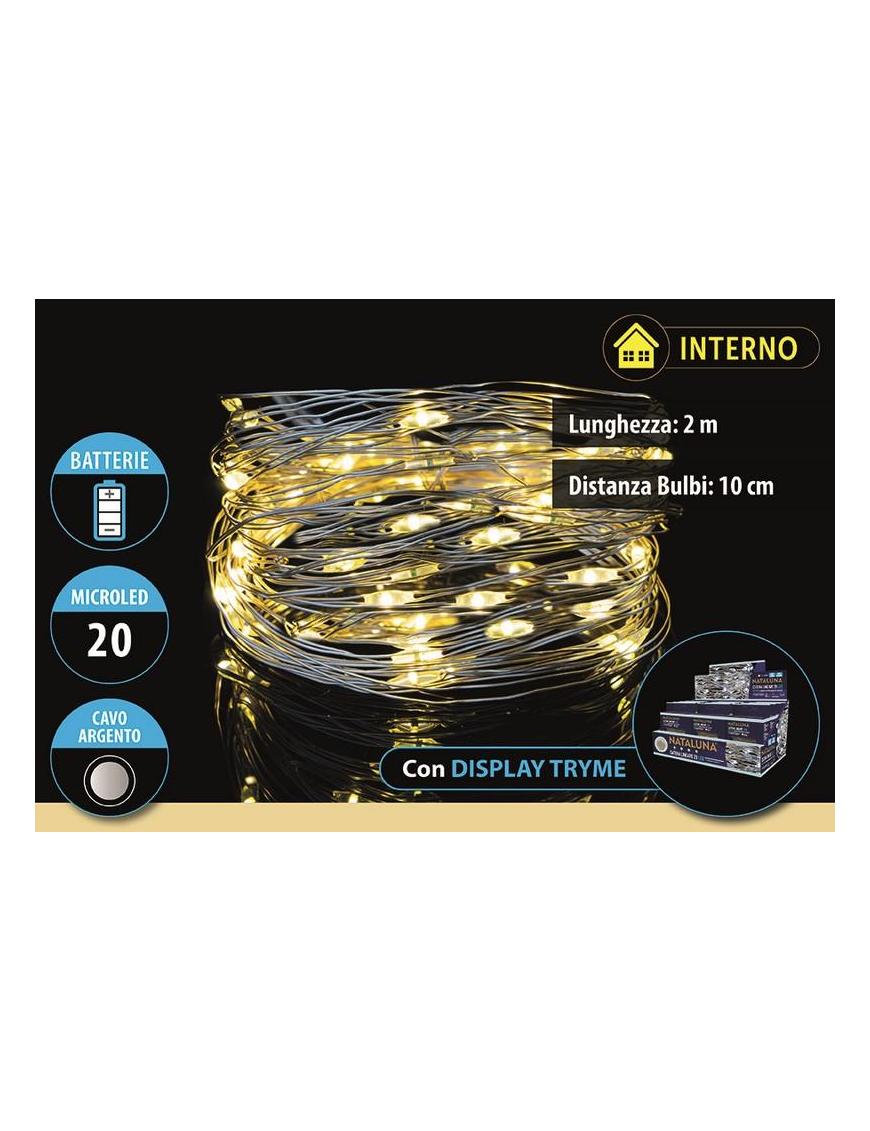 CLASSIC 20 MICROLED A BATTERIA 2 METRI UTILIZZO INTERNO
