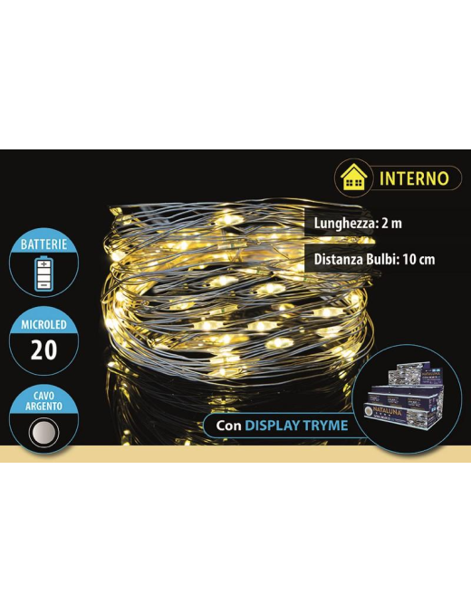 CLASSIC 20 MICROLED A BATTERIA 2 METRI UTILIZZO INTERNO
