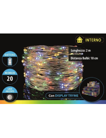 MULTICOLOR 20 MICROLED A BATTERIA 2 METRI UTILIZZO INTERNO