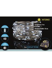 BIANCO 40 MICROLED A BATTERIA 4 METRI UTILIZZO INTERNO