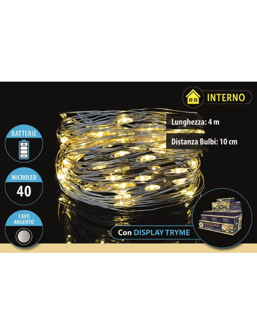 CLASSIC 40 BATTERY POWERED MICROLED 4 METERS FOR INDOOR USE