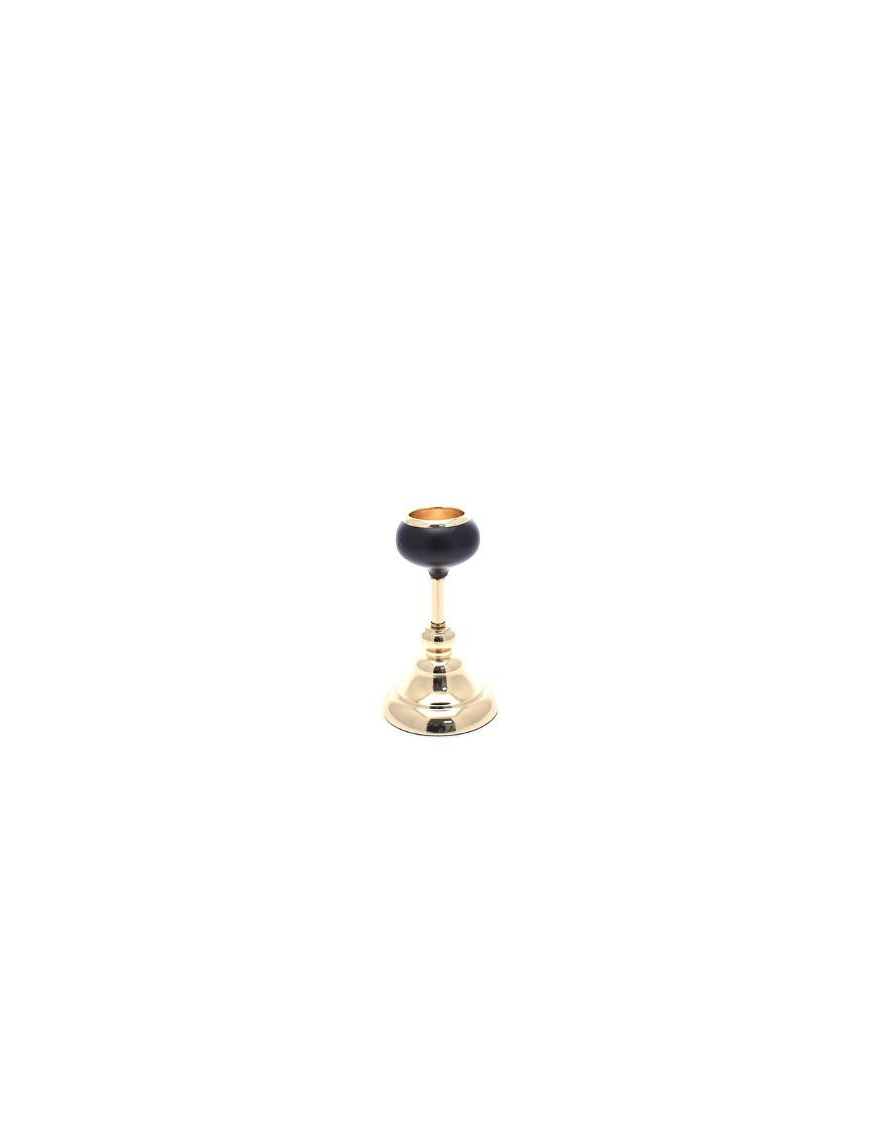 BLACK/GOLD CANDLE HOLDER diameter 11cm h20cm