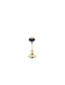 BLACK/GOLD CANDLE HOLDER diameter 11cm h25cm