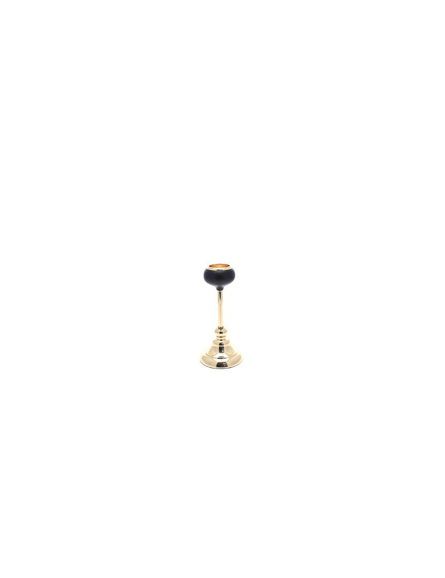 BLACK/GOLD CANDLE HOLDER diameter 11cm h25cm