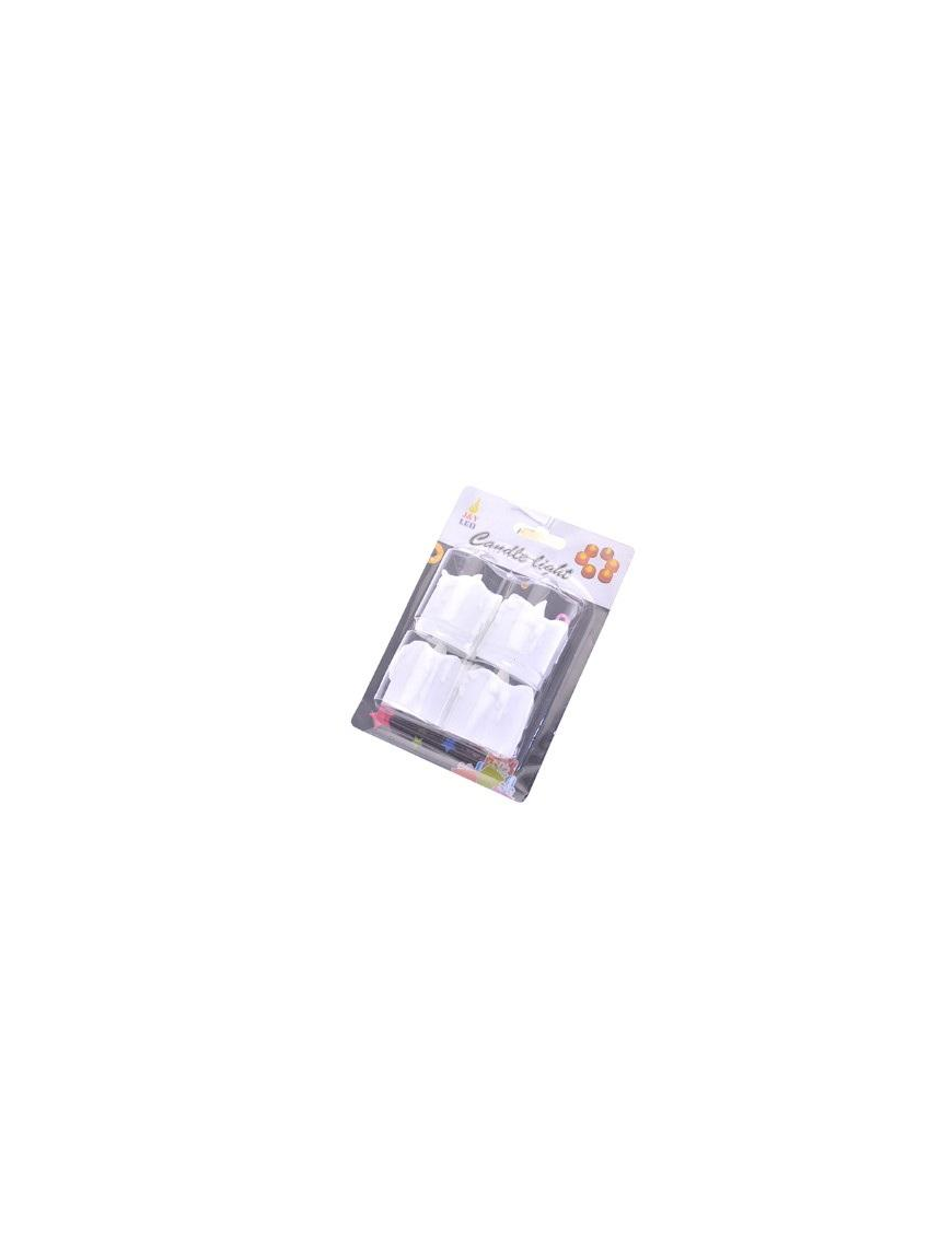 MOCCOLI A LED BIANCHI 4 PEZZI