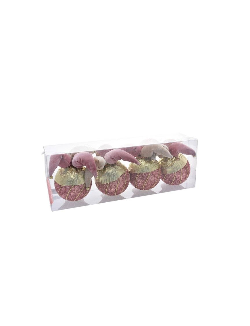DEC.63 ROSA SFERE 10cm 4pz 407216276 $$