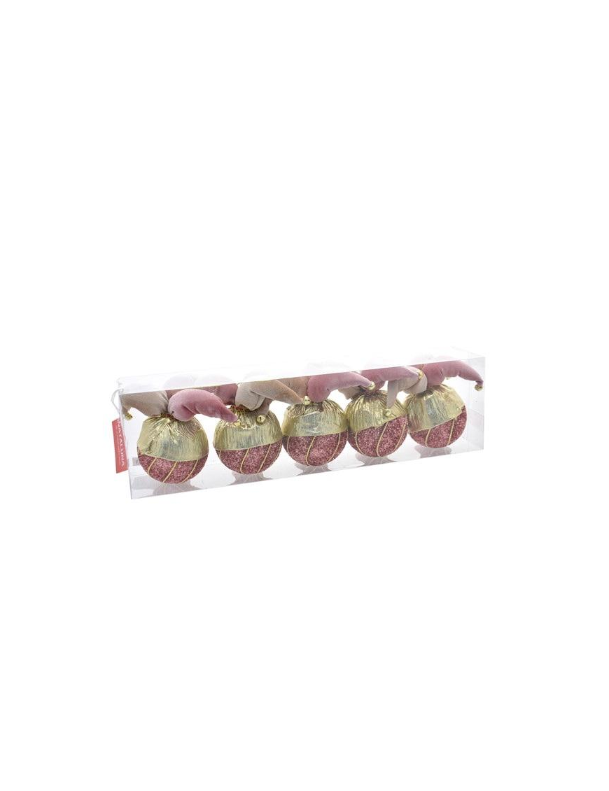 DEC.63 ROSA SFERE  8cm 5pz 407216287 $$