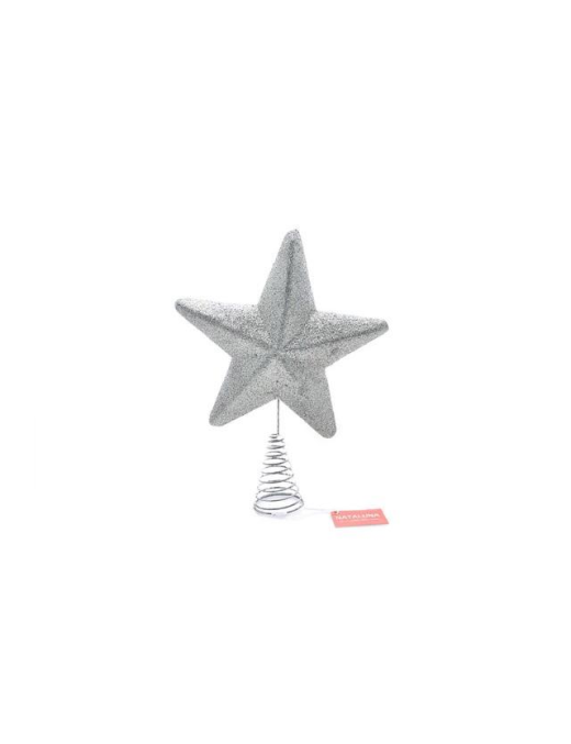 PUNTALE GLITTER STELLA ARGENTO 26cm $$
