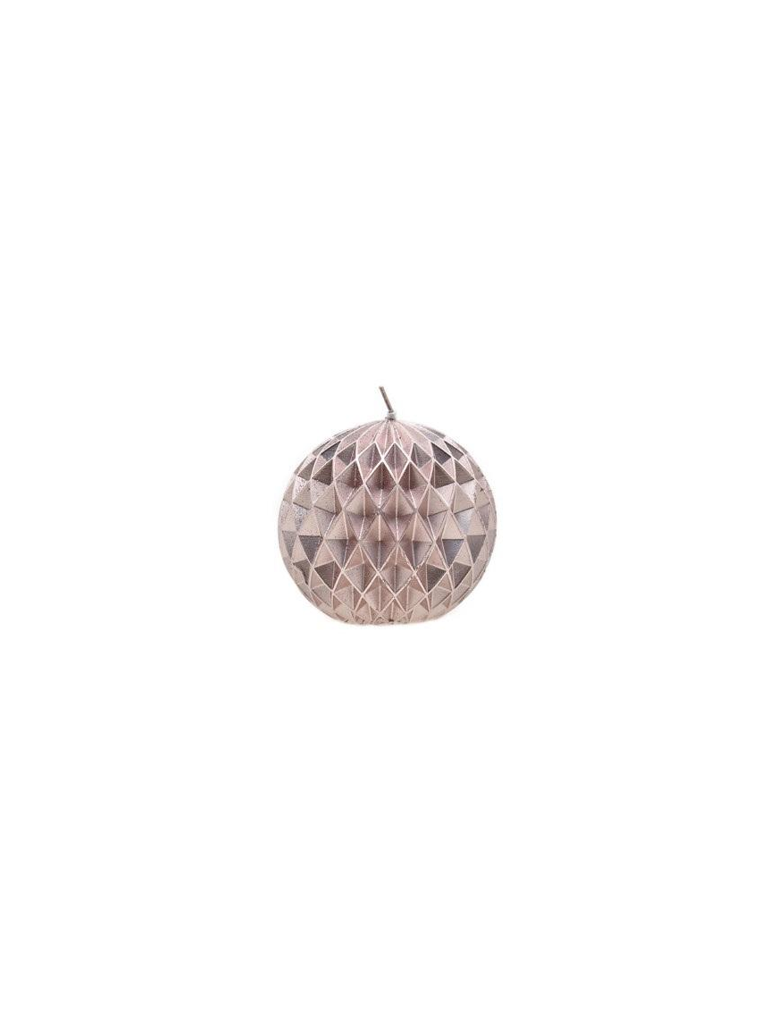 CANDELA COL.ROSA F.SFERA 9x9x8,8cm $$