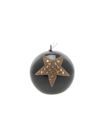 CANDELA C/STELLA NERO SFERA  9cm $$