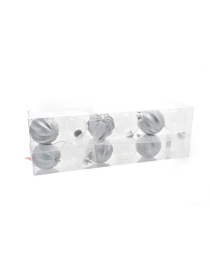 L.DES.3 ARGENTO SFERE  8cm 12pz 546177$$