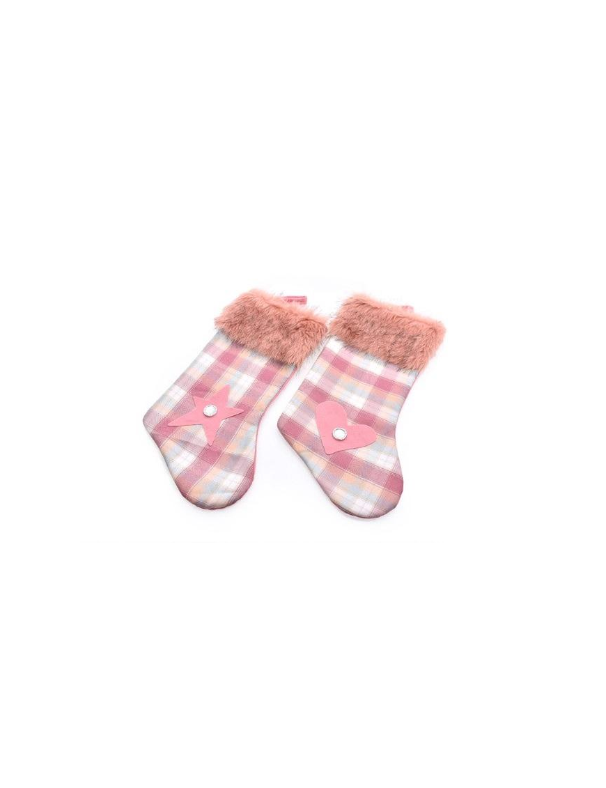 CALZA TESSUTO 23x46cm ROSA SCOZZESE 60