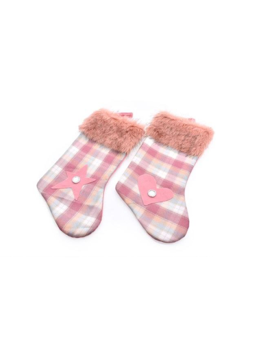 CALZA TESSUTO 23x46cm ROSA SCOZZESE 60