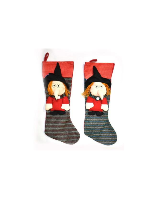 CALZA TESSUTO 57x24 CENTIMETRI CON BEFANA