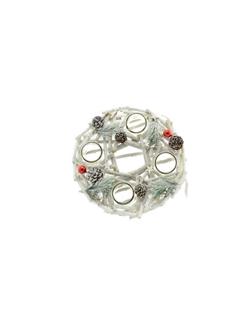 L.WOOD C. P/TEA-LIGHT 4P 42cm 6165255$$