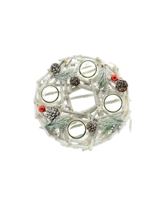 L.WOOD C. P/TEA-LIGHT 4P 42cm 6165255$$