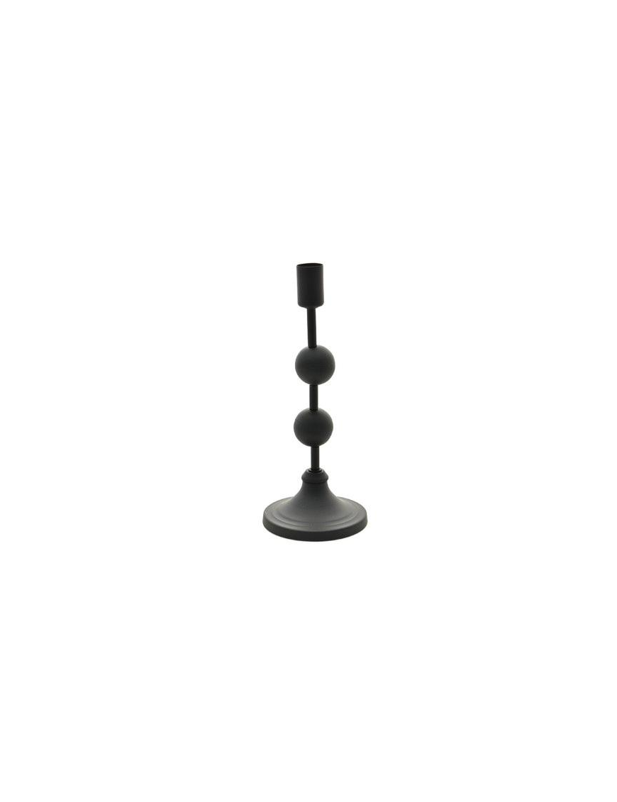 BLACK CANDELABRA 1CANDLE 9x9x24 cm