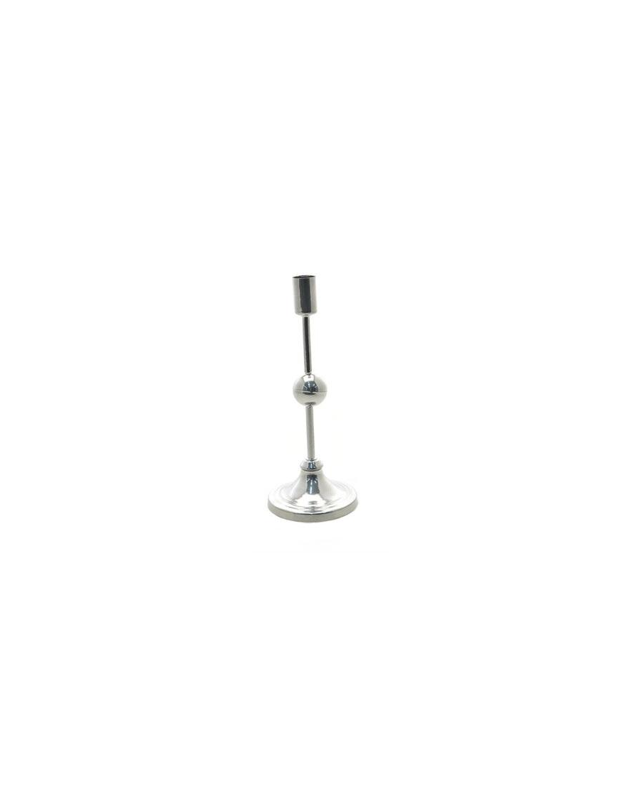 CANDELABRO ARGENTO 1CANDELA 9x9x24 cm