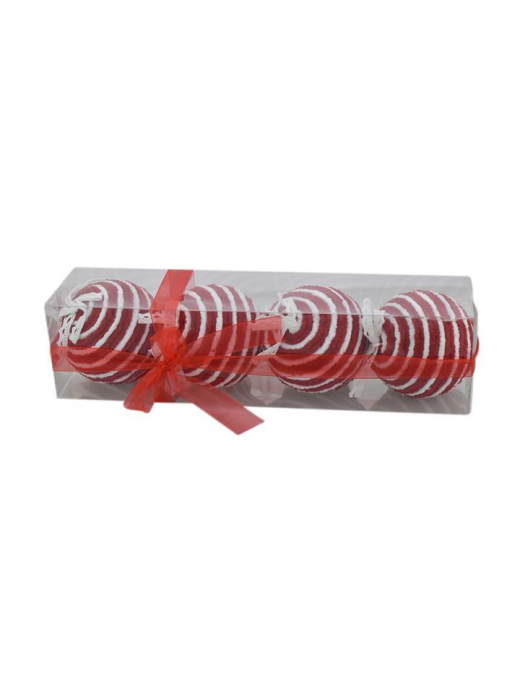 SFERE 10cm ROSSO/BIANCO 4pezzi