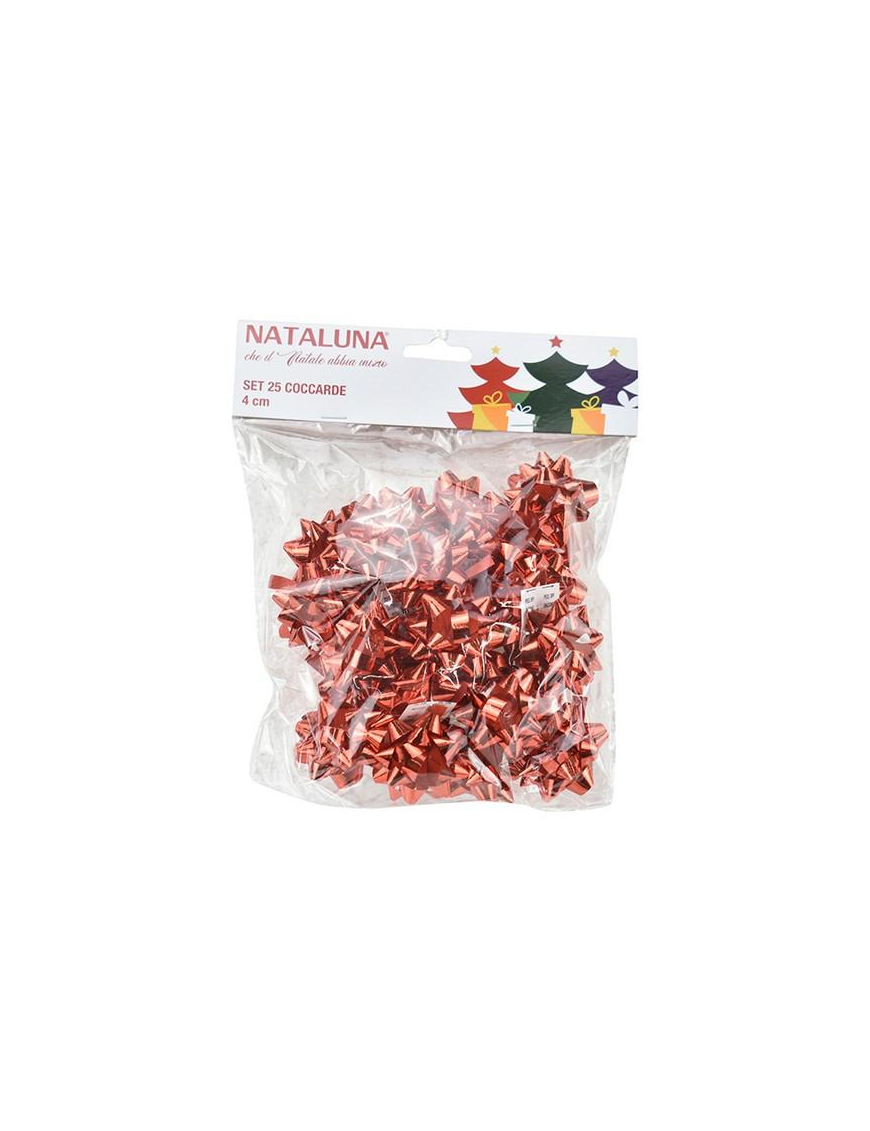 COCCARDE 4 CENTIMETRI 25 PEZZI ROSSO