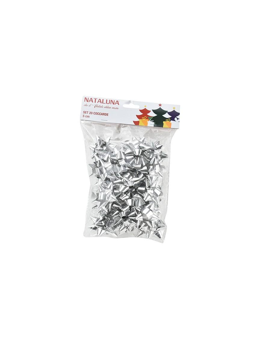 ROSETTES 5 CENTIMETERS 20 PIECES SILVER