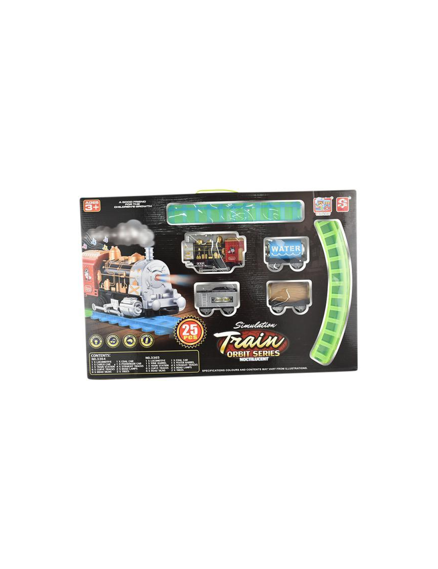 BATTERY POWERED TRAIN WITH SMOKE AND LIGHTS