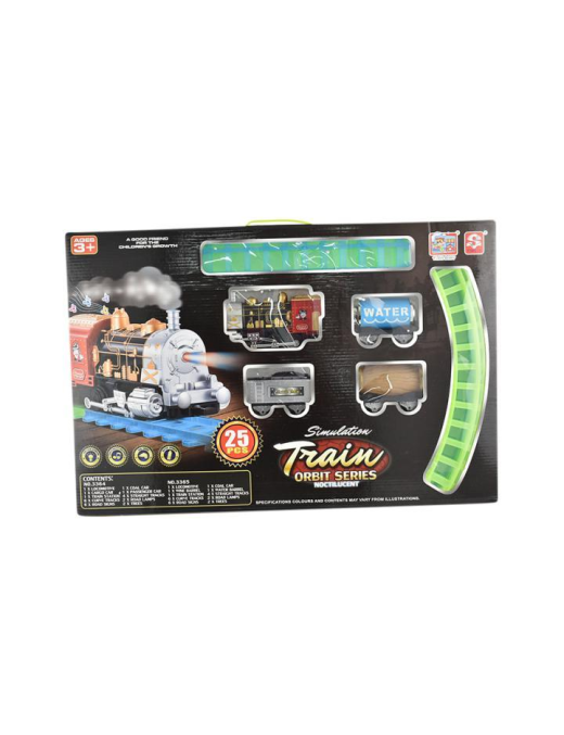 BATTERY POWERED TRAIN WITH SMOKE AND LIGHTS