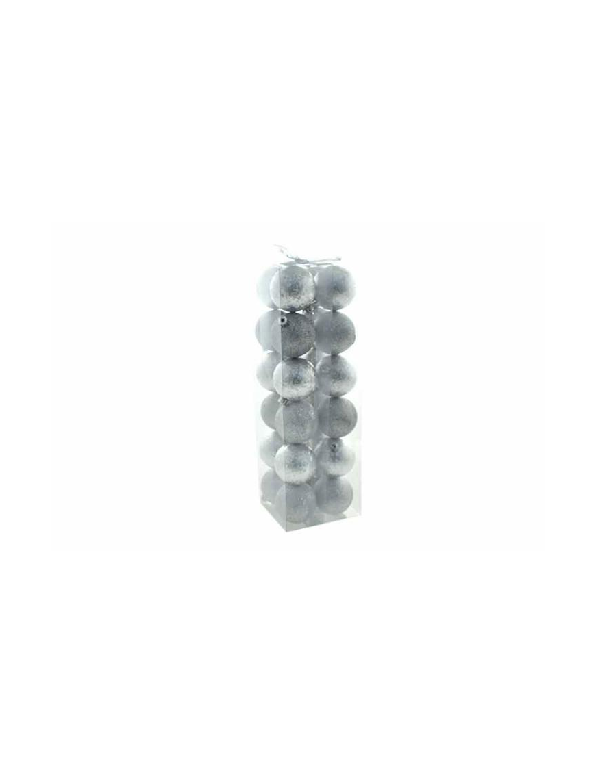 L.LUCIDO-GLITTER ARGENTO SFERE  6cm 24$$