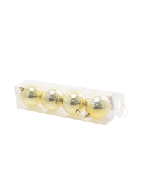BALLS 7cm POLISHED GOLD 4 pieces