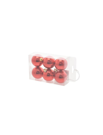 BALL 5cm GLOSS RED 6 pieces