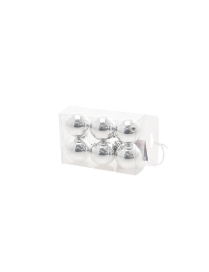 SFERA 5cm ARGENTO LUCIDO 6pezzi