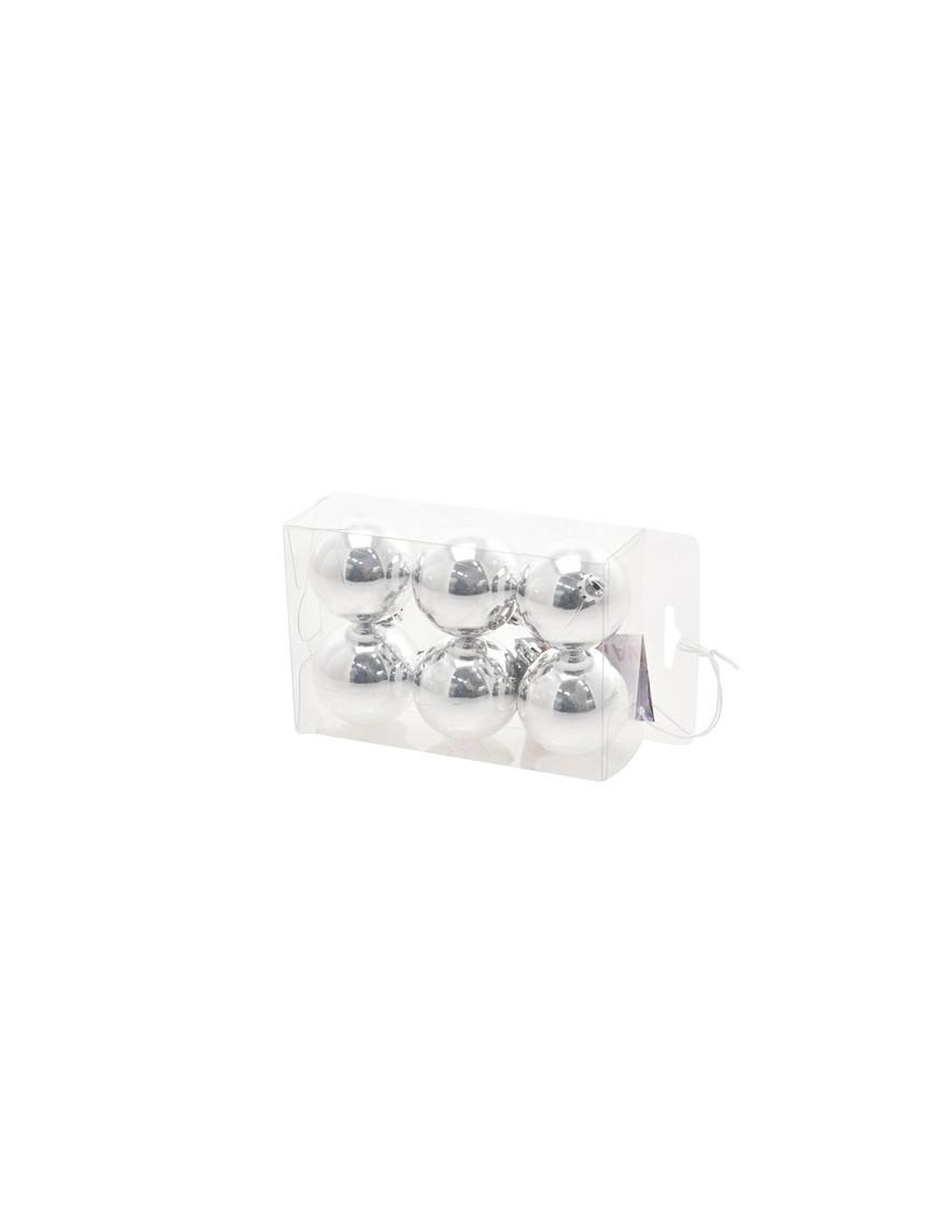 SFERA 5cm ARGENTO LUCIDO 6pezzi