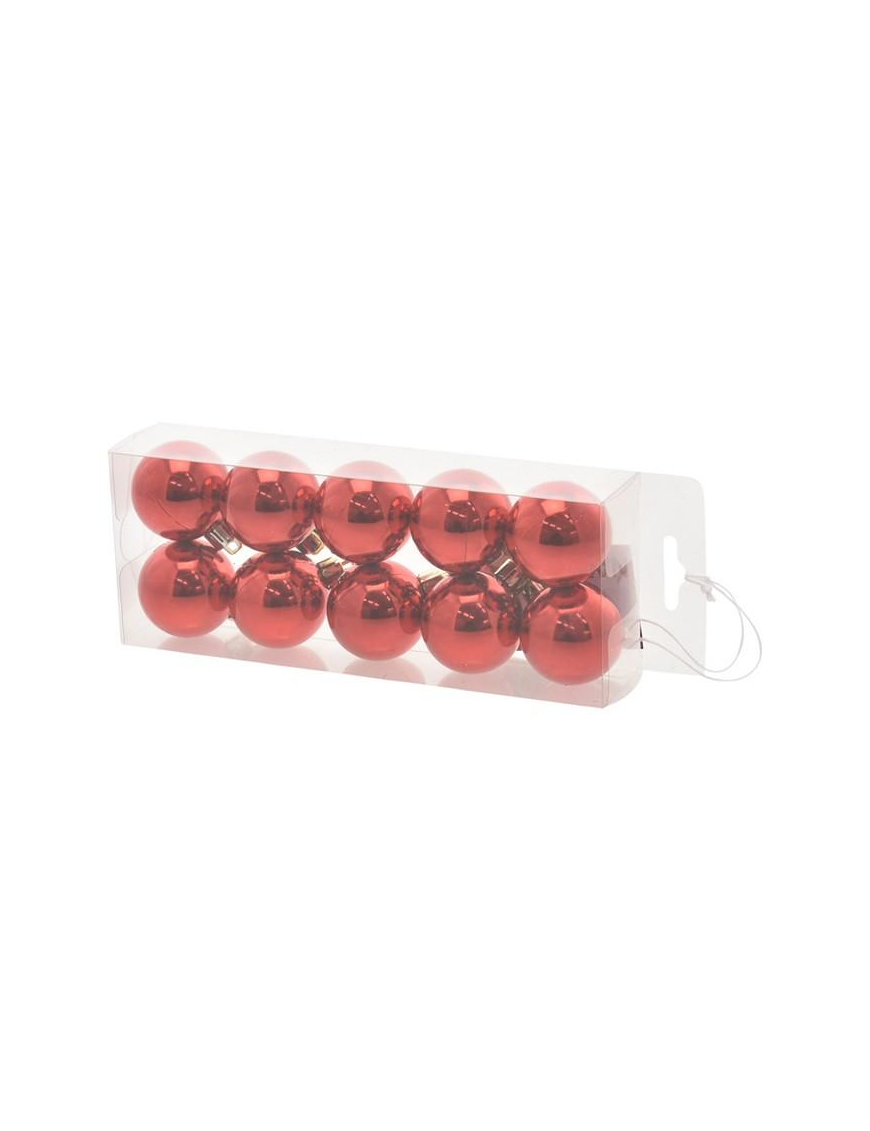 BALLS 4cm GLOSS RED 10pcs