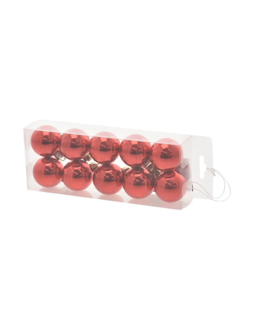 BALLS 4cm GLOSS RED 10pcs