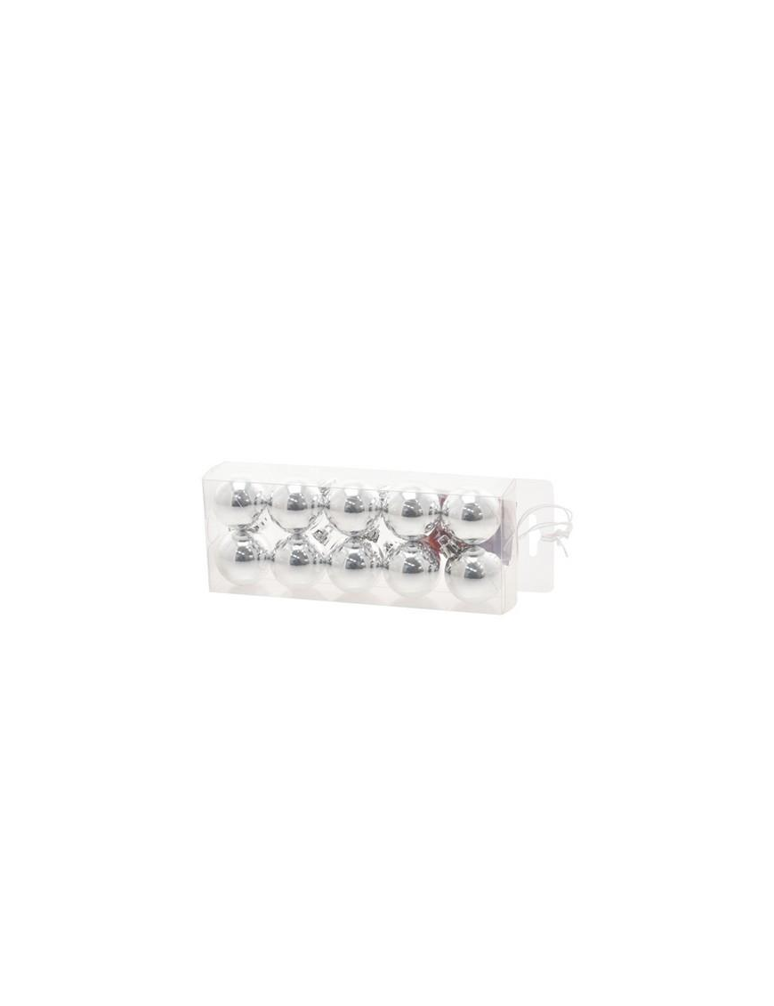 BALLS 4cm POLISHED SILVER 10 pieces