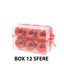 BALL 8cm GLOSS RED 12 pieces