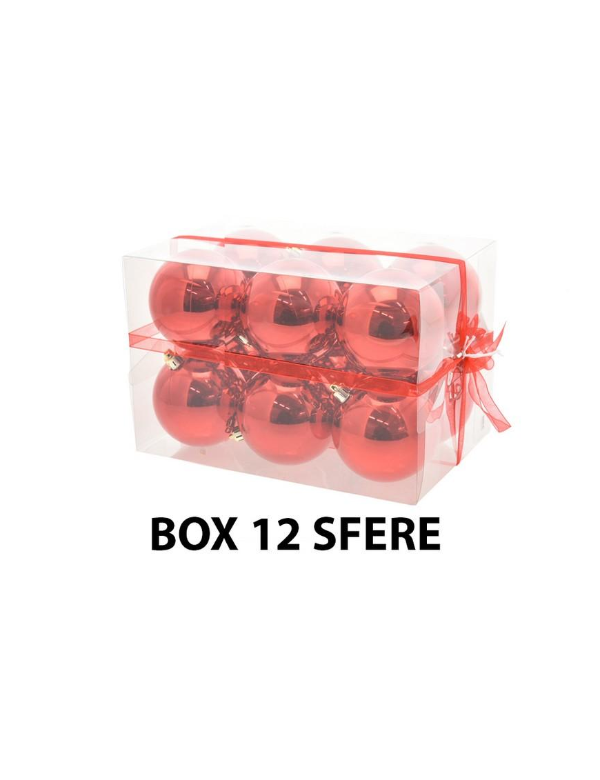 SFERA 8cm ROSSO LUCIDO 12pezzi
