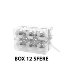 SFERA 8cm ARGENTO LUCIDO 12pezzi