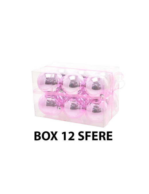 SFERA 8cm ROSA LUCIDO 12pezzi