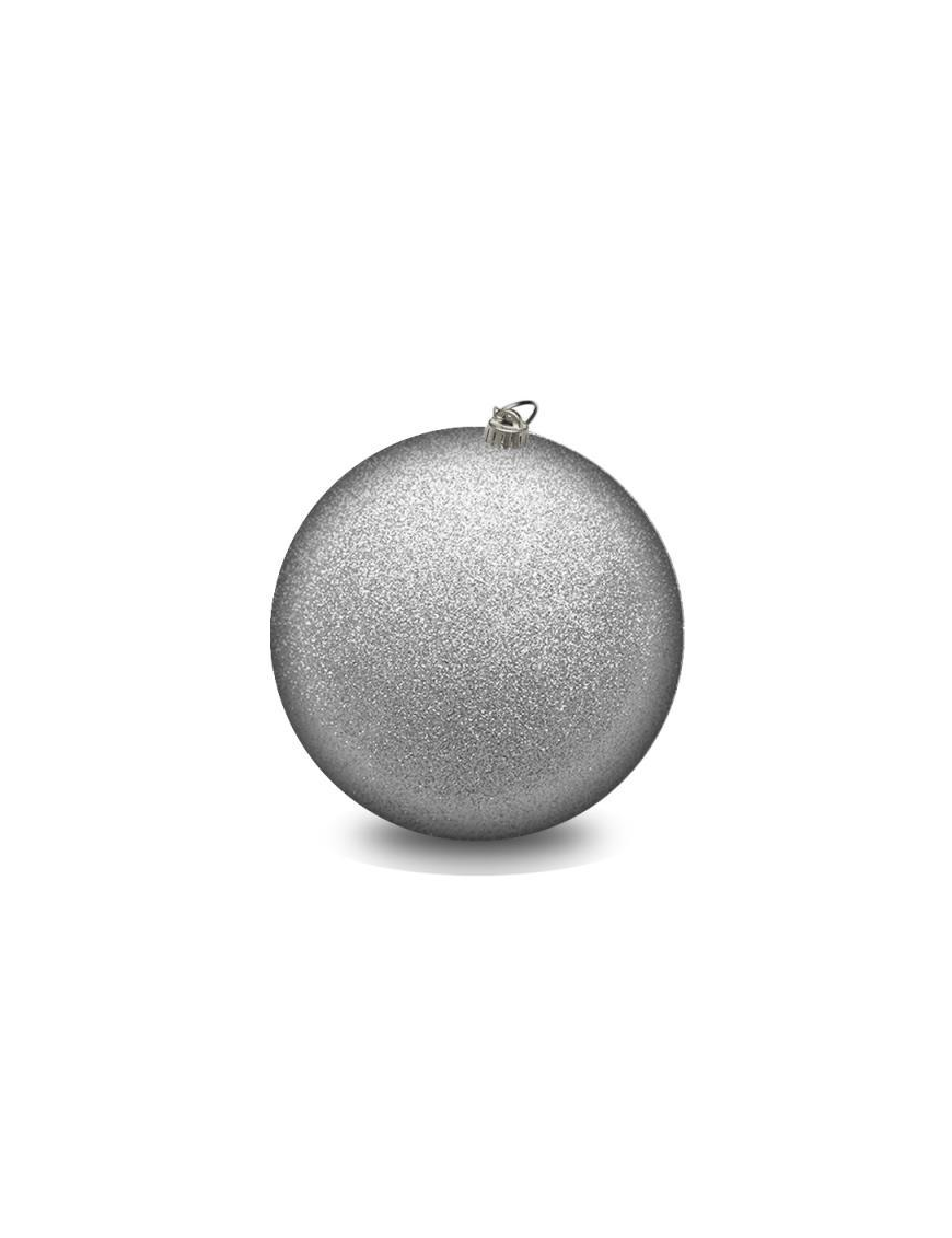 L.GLITTER SFERA ARGENTO 20cm $$