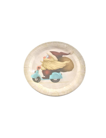 L.BABBO C/MOTO PIATTI TONDI 22cm 8pz $$