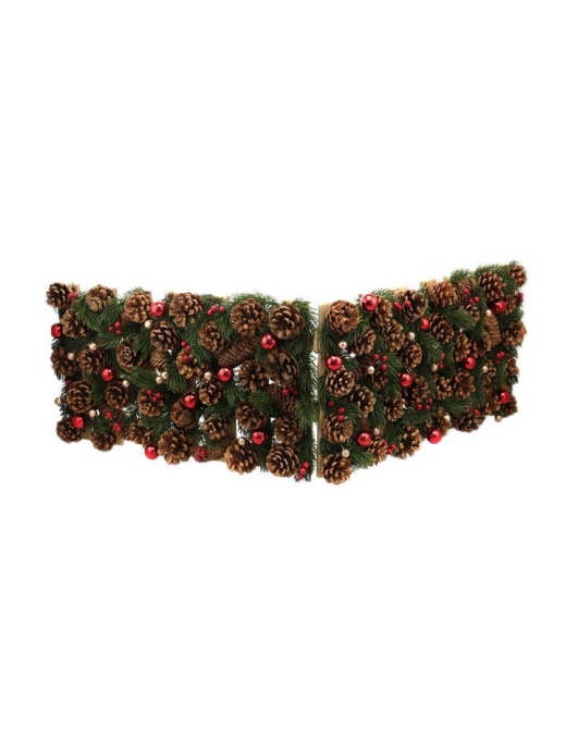 WOODEN FENCE WITH PINE CONES 50x30cm