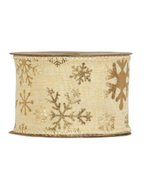GOLD XMAS GEOMETRIC RIBBON mm63x10m