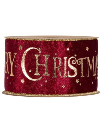 MERRY XMAS NASTRO mm63x10mt BORDEAUX