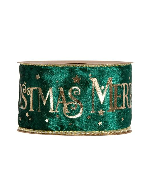 MERRY XMAS NASTRO mm63x10mt VERDE S